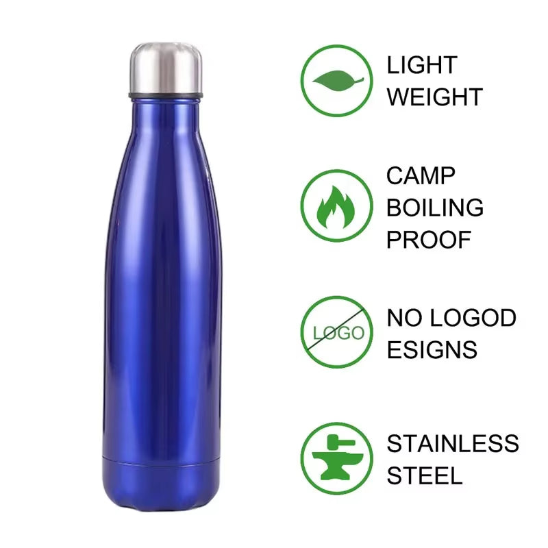 500/750ml Stainless Steel Sports Water Cup Sports Kettle Single-layer Double-wall Thermal Insulation Vacuum Bottle
