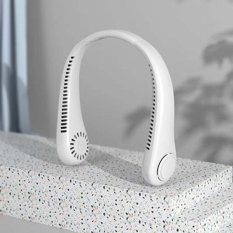 5-Speed Digital Display Neck Fan Portable Air Cooler USB Rechargeable Silent Outdoor Fan With LED Screen For Gym Office Travel