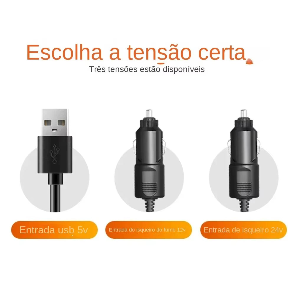 Car Fan 360° Adjustable 3 Head Air Fan Automotive Electric Fan USB/12V/24V  2 Speeds Car Silent  For Home Desk Office&Car