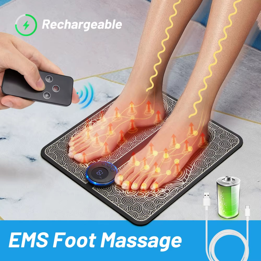 Electric Ems Foot Massager Pad Feet Acupoints Massage Mat Shock Muscle Stimulation Improve Blood Circulation Health Care