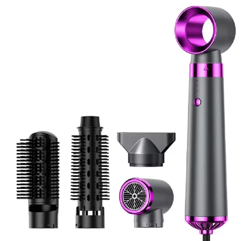 5 in 1 Multifunction Hair Dryer Hot Air Comb with Automatic Curling Rod Straightener Fast Dry Salon Tool