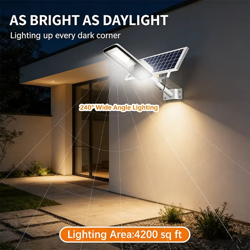RUISENZHUO Powerful Solar Road Light,Outdoor Solar Street Lamp,Waterproof Automatic Dusk to Dawn Street Light,For Garage Garden