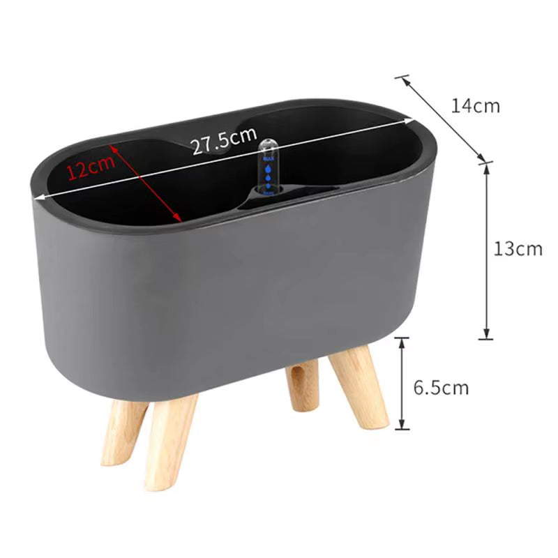 Indoor Plant With Indicator Wooden Leg Flower Containers Anti-slip Breathable Self Watering Pots Lazy Automatic Water Flowerpot