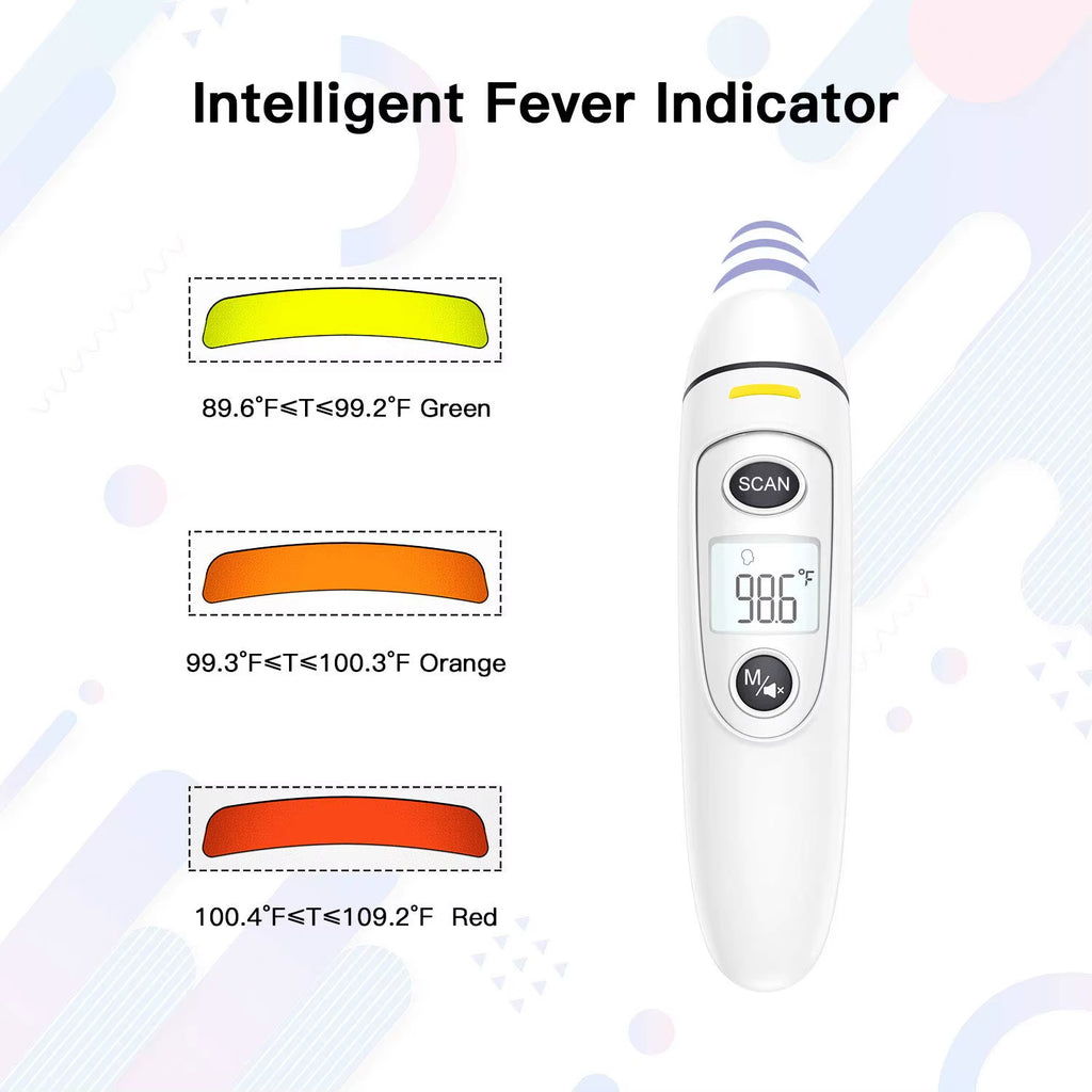 Baby Forehead Ear Infrared Thermometer Digital Lcd Display Body Measurement Kids Adult Fever Alarm 35 Memory