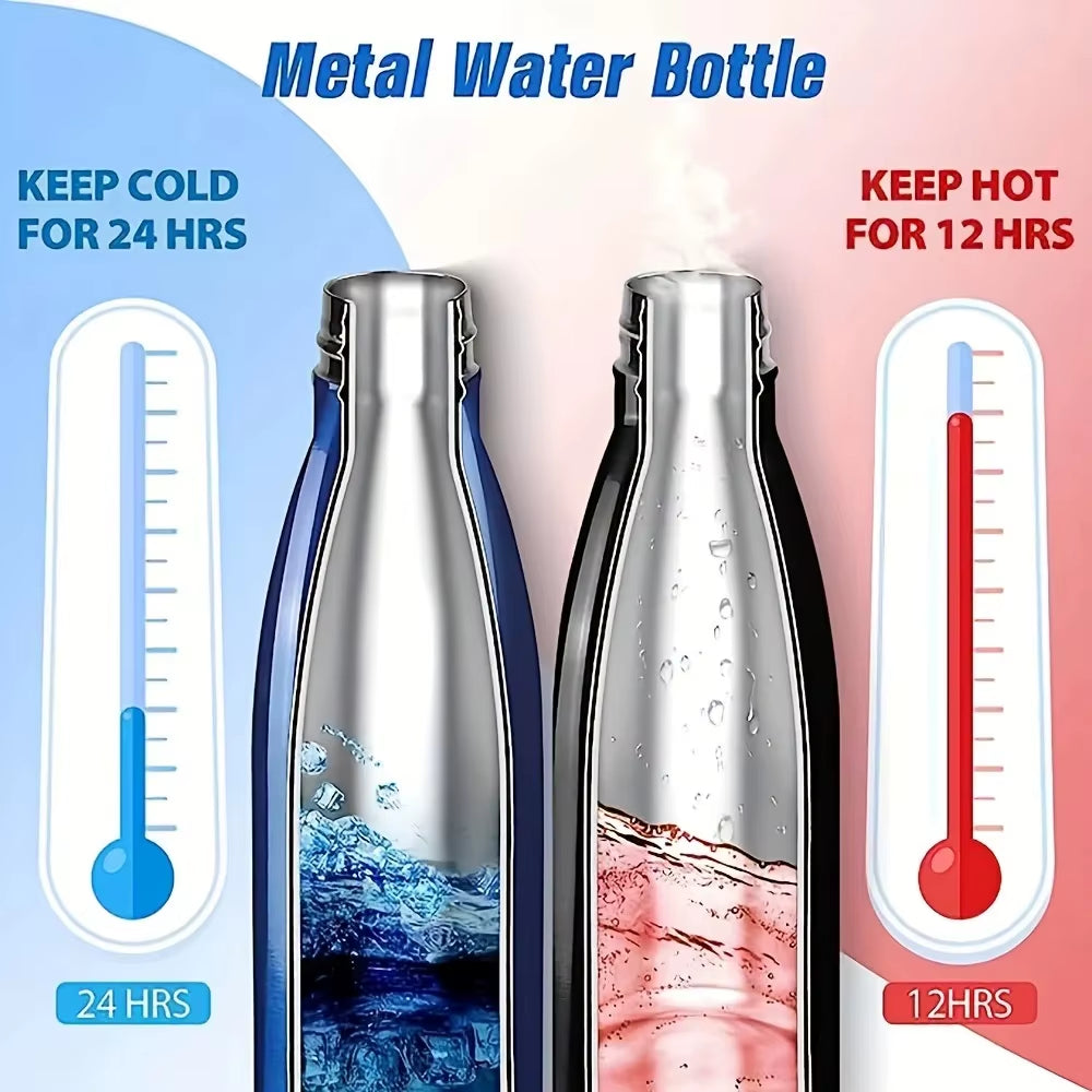 500/750ml Stainless Steel Sports Water Cup Sports Kettle Single-layer Double-wall Thermal Insulation Vacuum Bottle