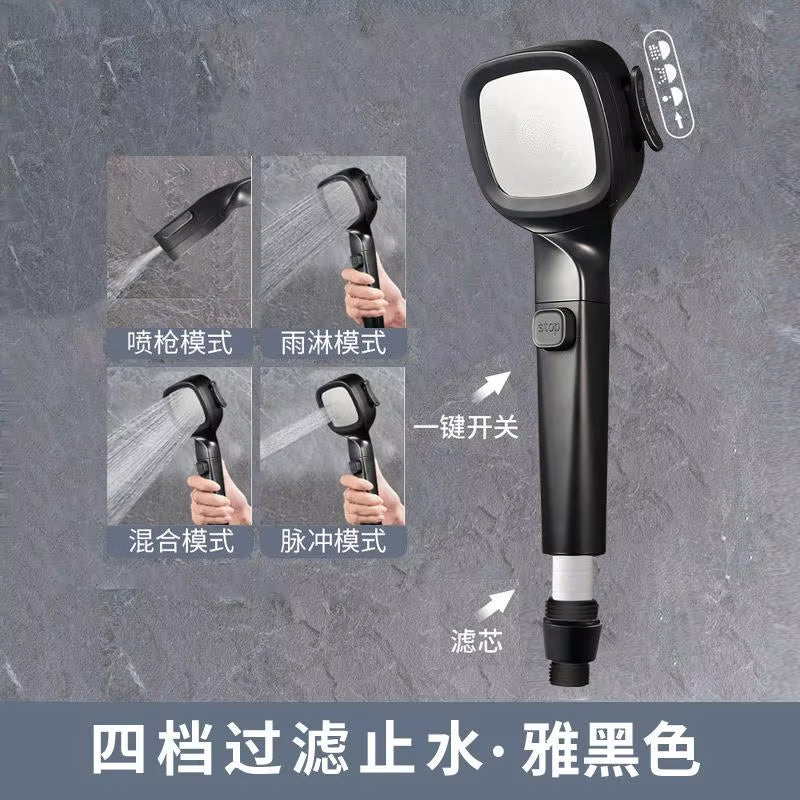 XIAOMI  Self-cleaning Shower Head with Brush One-Key Stop Water Massage High Pressure ABS Showerhead with Filter