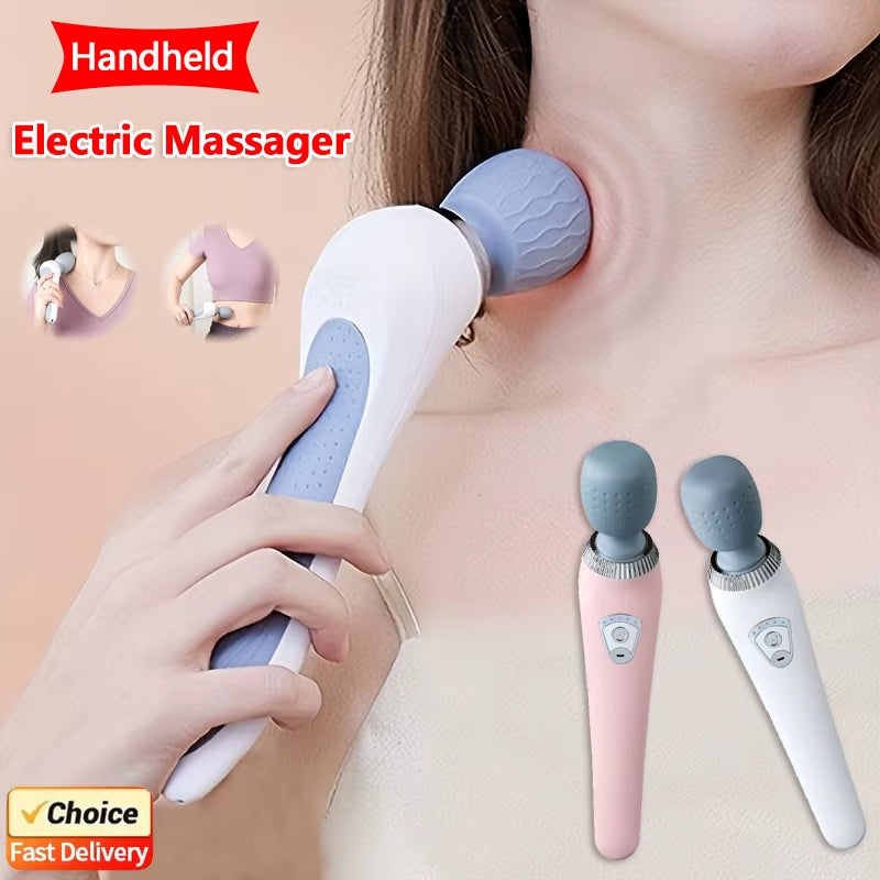 Handheld Massage Gun USB Rechargeable Portable Massager for Neck Back Legs Waist Full Body Muscle Pain Relief Tool