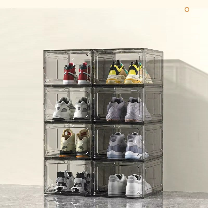 Clear Plastic Storage Box – Foldable Shoe Organizer, Under-Bed Container for Shoes, Cosmetics, Skincare, and Miscellaneous Items