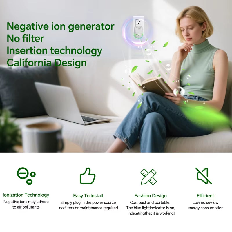 Xiaomi Compact USB Plug Play Negative Ion Air Purifier Intelligent Eliminates Odors Smoke And Formaldehyde Purifies For Room