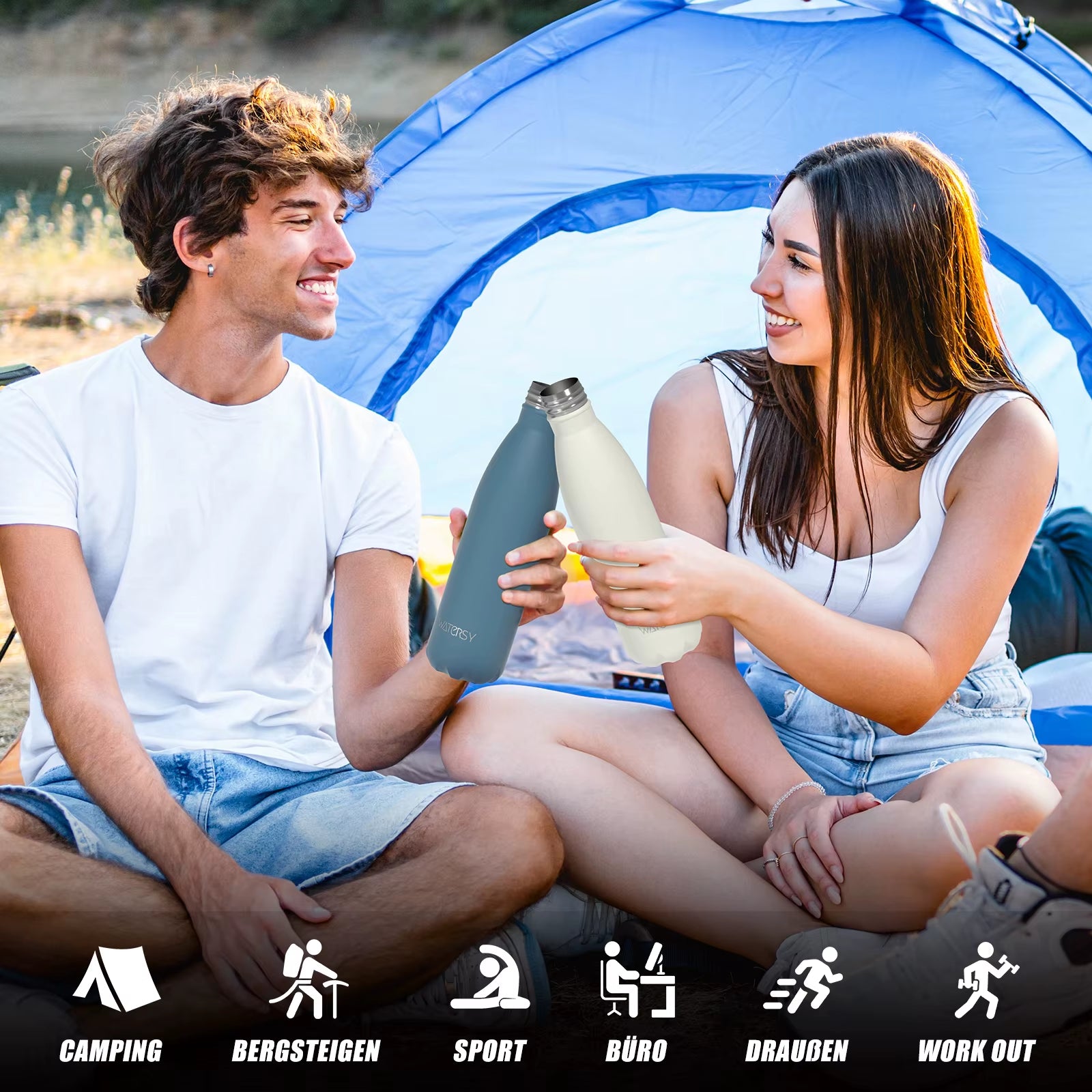 500ml Stainless Steel Vacuum Flask, Insulated Thermos Cup for Coffee & Water, Double Wall Thermal Bottle for Sports