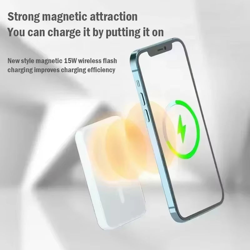 2026NEW 500000mAh Large Capacity Wireless Magnetic Power Bank Portable Battery Pack For iphone Samsung Magsafe Powerbank