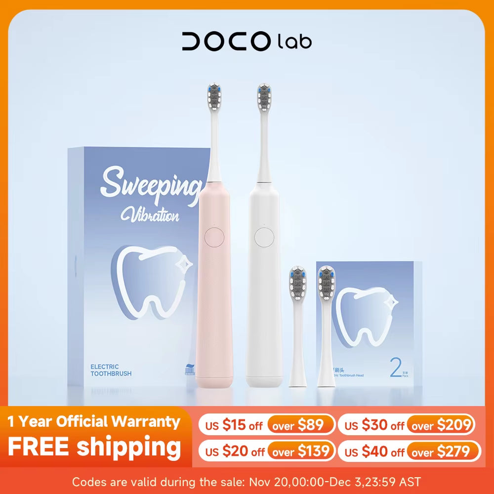 DOCO Sonic Electric Toothbrush 3-gear vibration Mode Smart Whitening Oral Clean Tooth Brush Personal care appliances