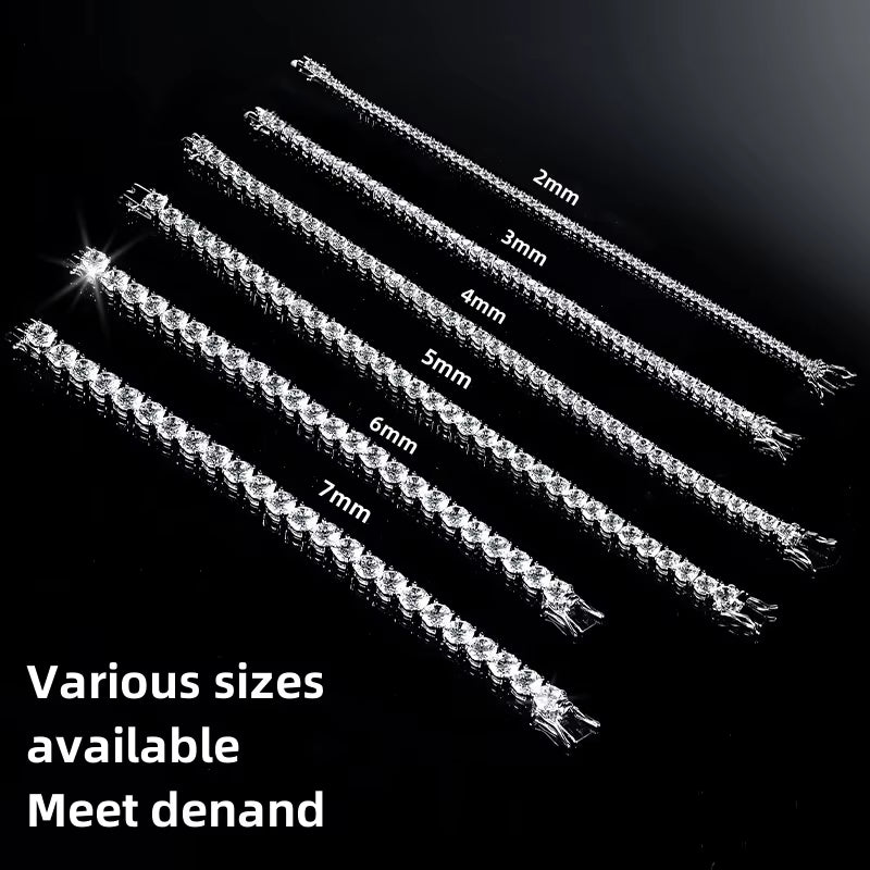 Factory price 925 silver plated 18K gold 4A grade Zircon tennis bracelet for men and women fashion personality exquisite jewelry