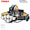 ZK20 LED Headlamp Rechargeable COB 8 Modes Headlight Lamps 6000 Lumens Flashlight Zoomable Waterproof for Camping Fishing