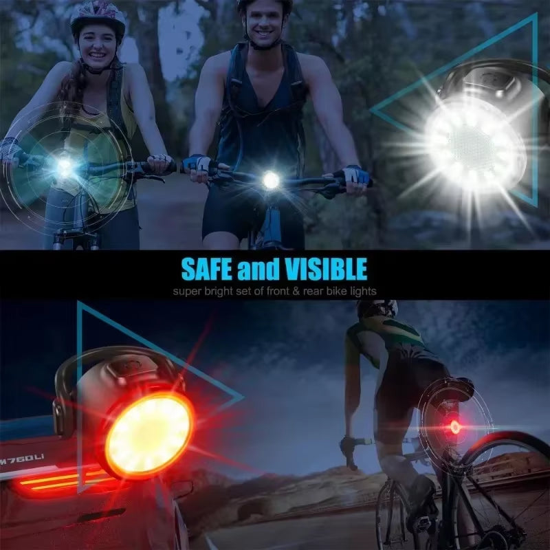 Rechargeable USB Bike Light Set Mini Night Safety Taillight & Headlight Combo LED Bicycle Lamp for Enhanced Visibility Riding