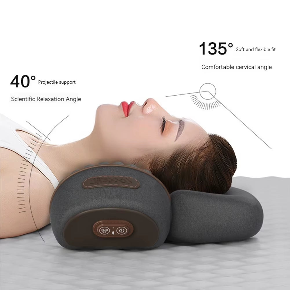 Electric Neck Pillow Ergonomic Memory Foam Pillow Shoulder Massager Pillow Cervical Orthopedic Pillow for Blood Circulation