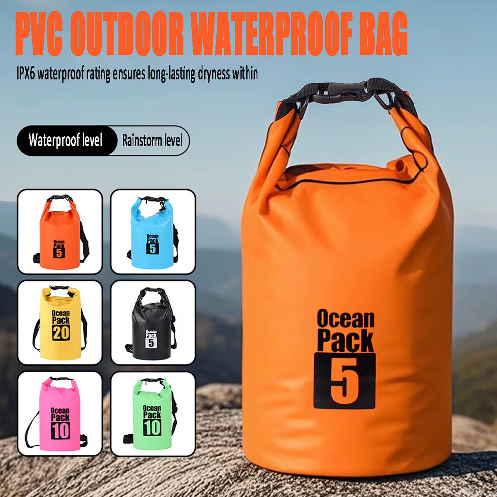 500D Waterproof Swimming Bag Dry Sack 5/10/15/20/30L Waterproof Floating Dry Gear Bags For Boating Fishing Rafting Swimming
