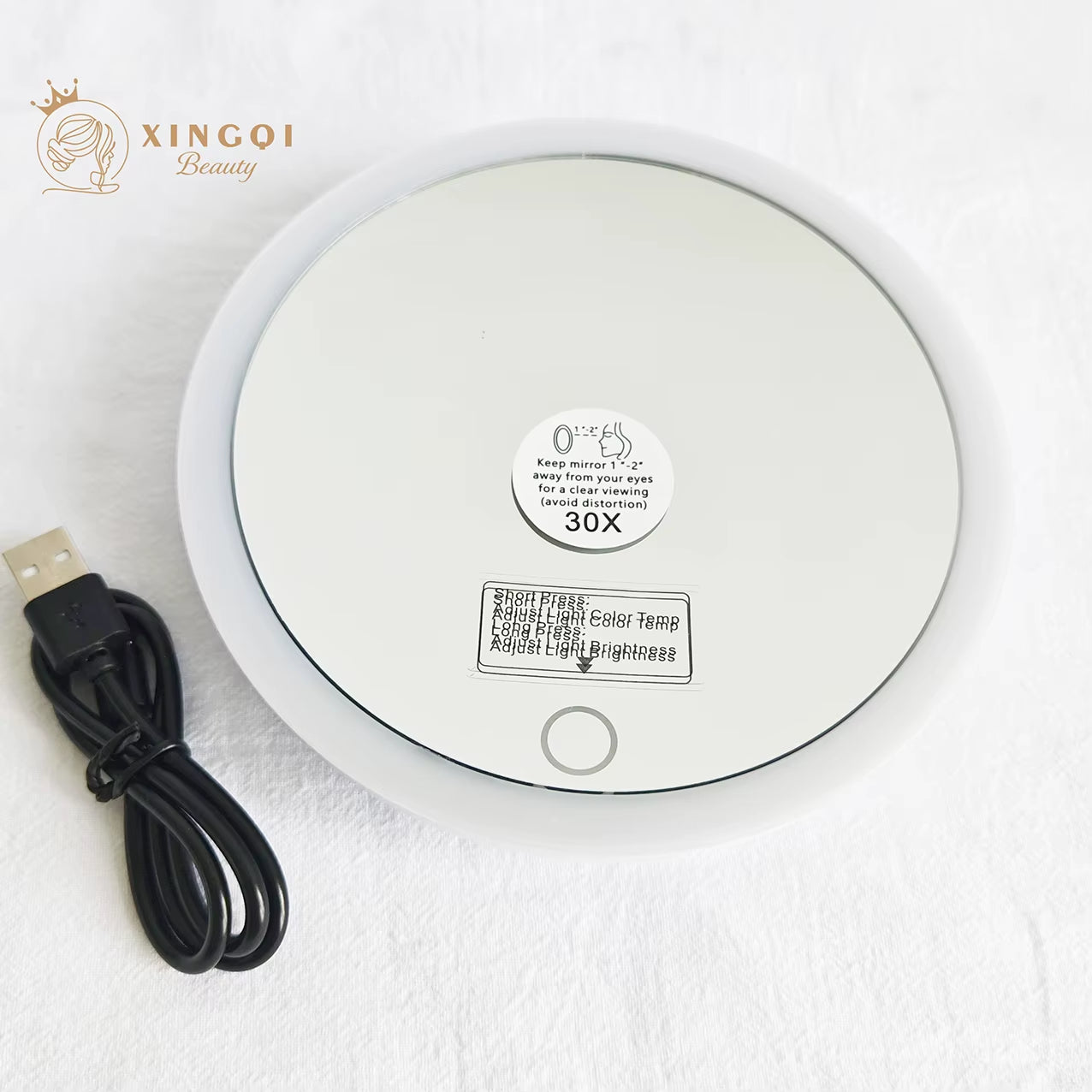 6"led mirror makeup vanity magnifying 5x 10x 20x 30x makeup led daylight mirror three lights home round lighted vanity mirror