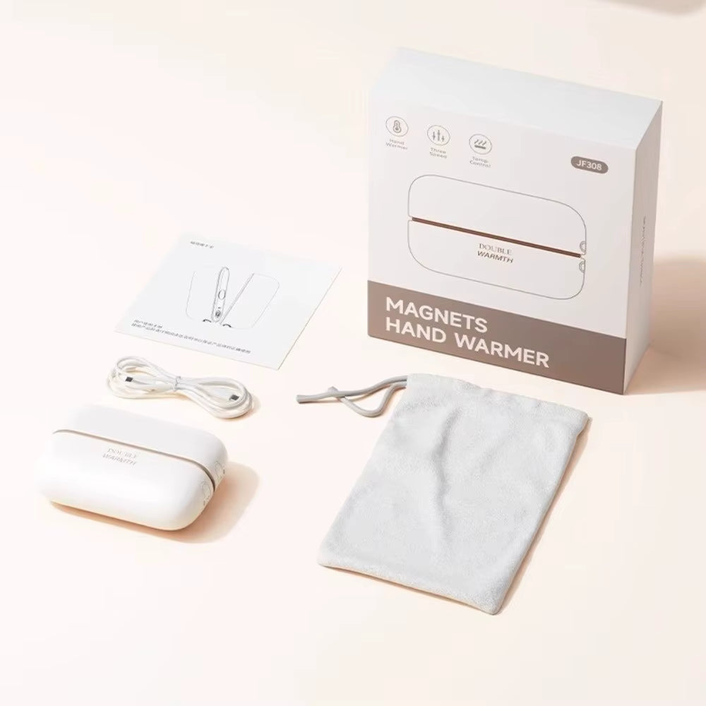 2 in 1 Dual-Palm Hand Warmers Magnetic Rechargeable Pocket Warm Hand Treasure Adjustable 3 Temperature Settings Fast Heating