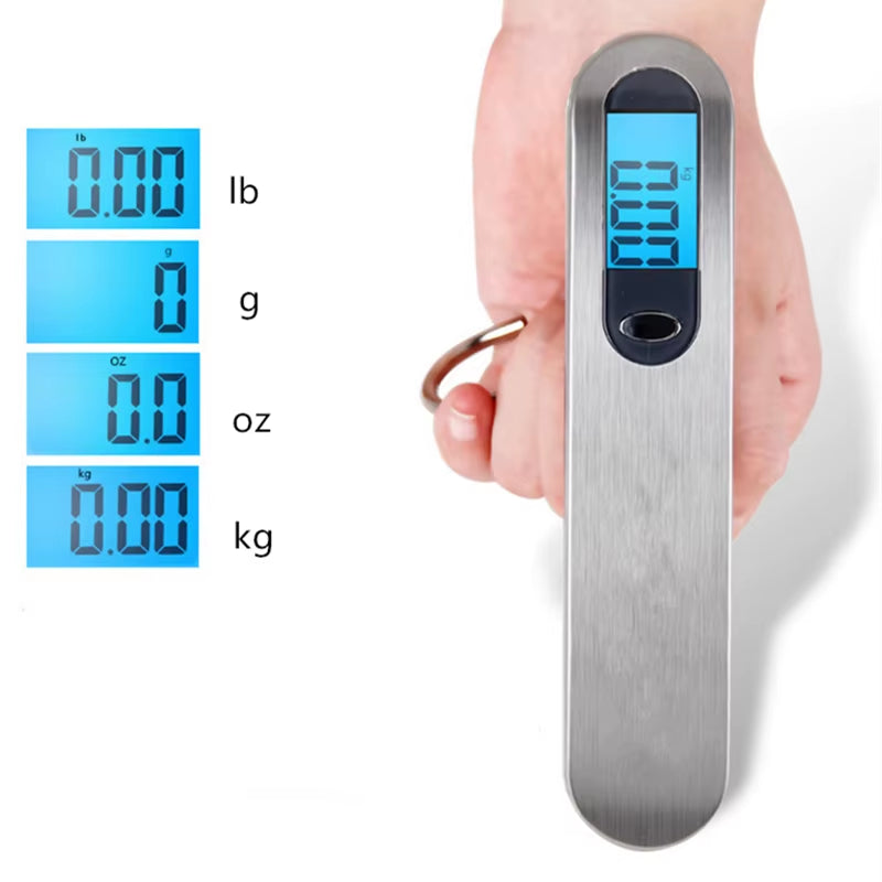 Small Portable Scale Digital LCD Display 110lb/50kg Electronic Luggage Hanging Suitcase Travel Weighs Baggage Fishing Scale
