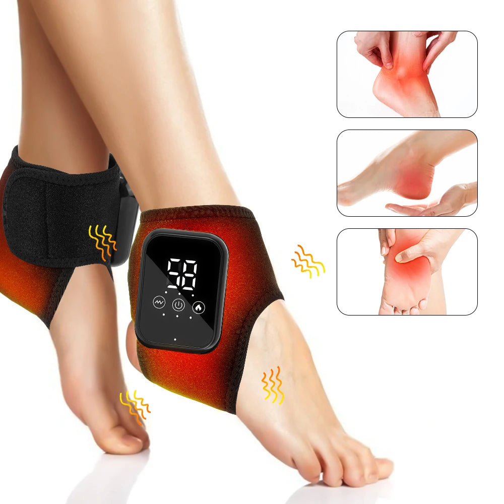 Electric Corless Heating Foot Ankle Massager Protector Winter 6 Heating Levels 3 Vibration Modes Elbow Relax Muscles Recharge