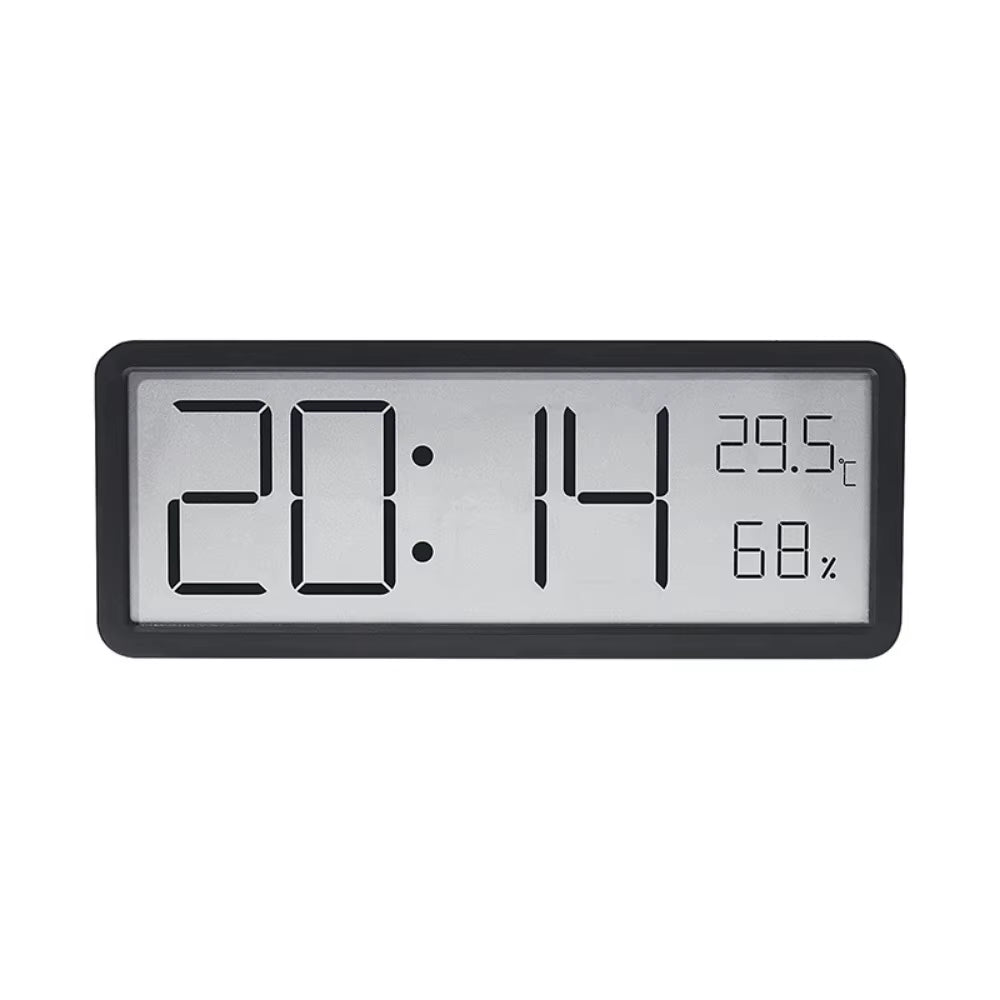 Large Screen LCD Digital Wall Clock Humidity Temperature Electronic Clock 12/24H Format Date Week Display Desktop Clock Bedroom