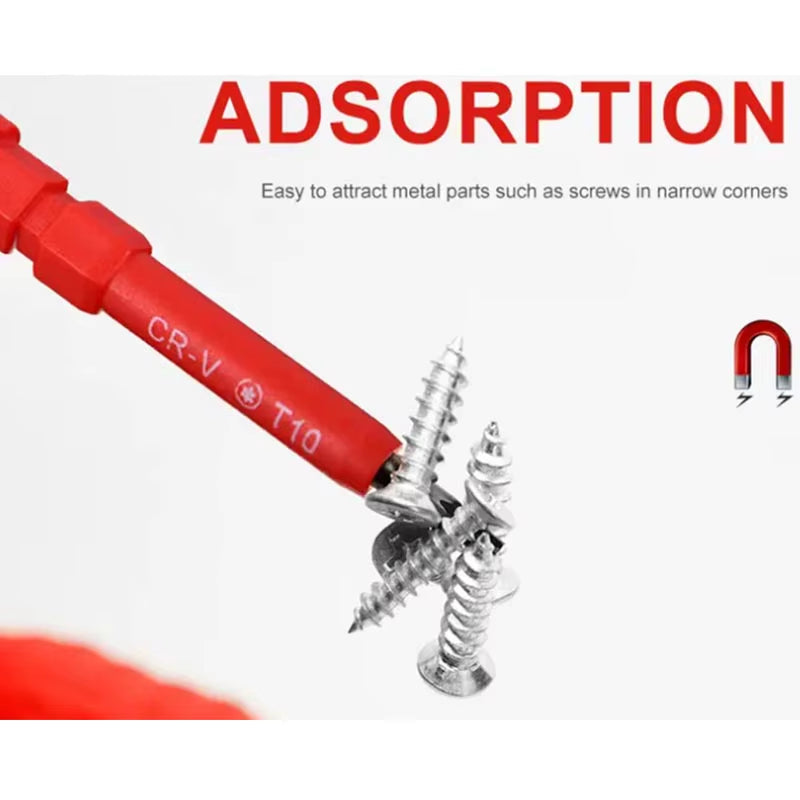 Electrician Repair Tools Kit 15pcs 1000V Changeable Insulated Screwdrivers Set with Magnetic Slotted Phillips Pozidriv Torx Bits