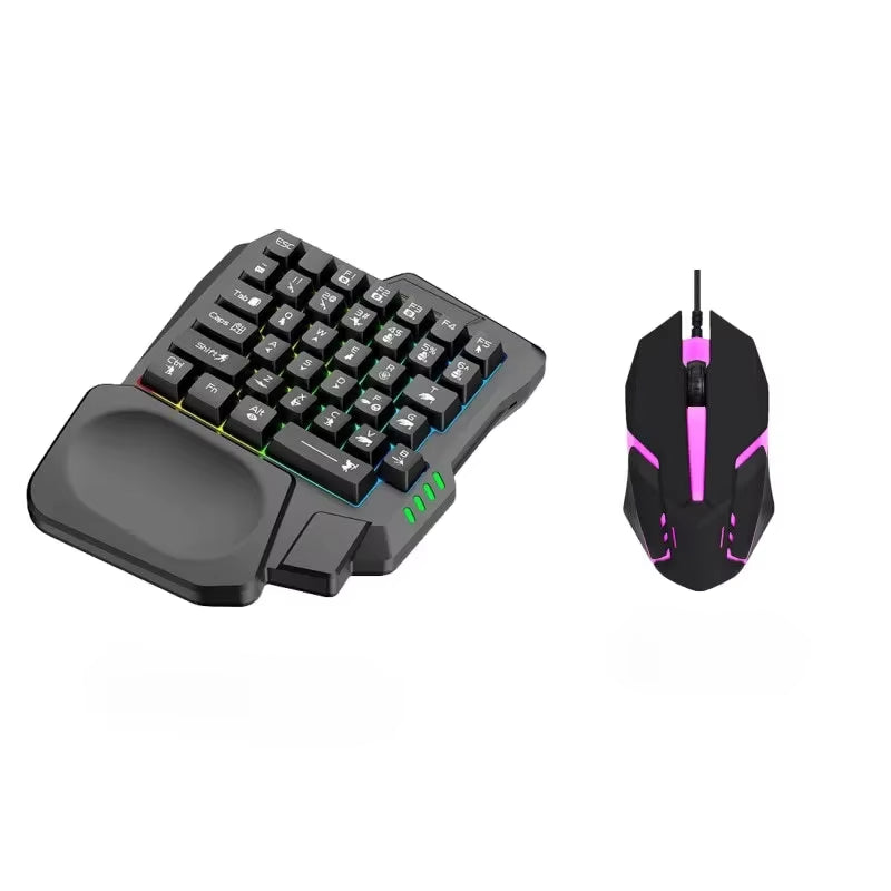 Unsharkable One-handed keyboard mechanical feel Chicken Throne keyboard and mouse set mobile game Peace Elite peripherals