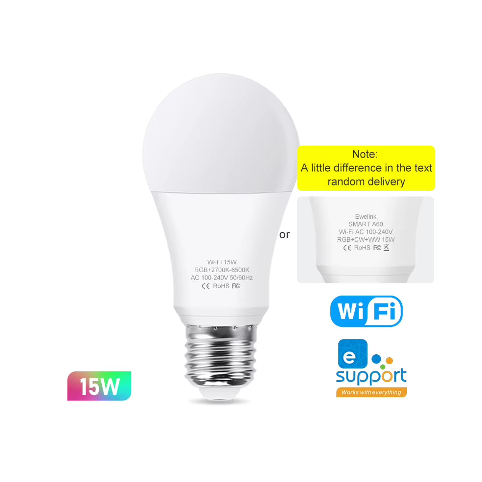 Smart WiFi Zigbee LED Light Bulb Dimmable E27 E14 GU10 RGBCW 3000-6000K LED Candle Lamp For Ewelink APP Alexa Google Home Yandex