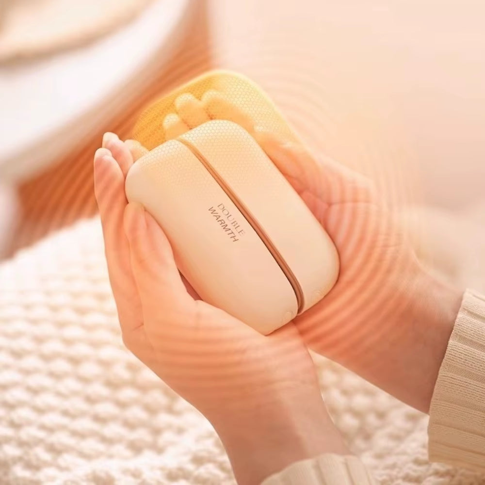 2 in 1 Dual-Palm Hand Warmers Fast Heating Rechargeable Pocket Warm Hand Treasure Detachable Adjustable 3 Temperature Settings