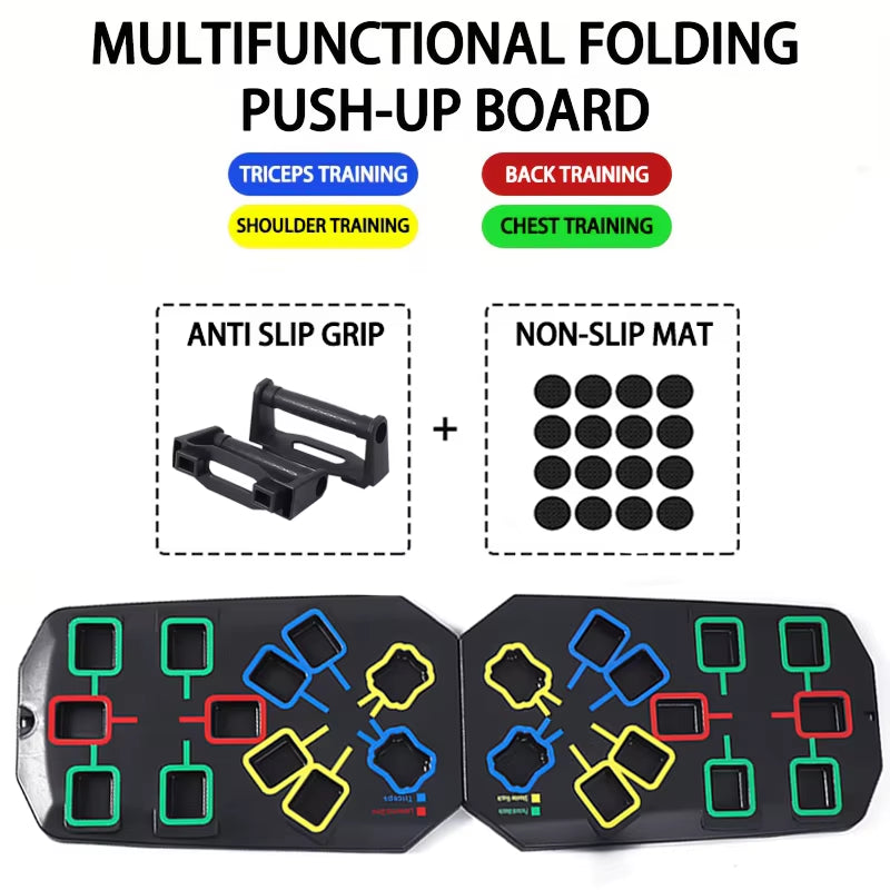 Multifunctional Folding Push Up Board Set Bracket Abdominal Muscle Training Equipment Portable Push Up Board Exercise Training