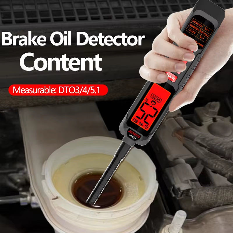 Car Brake Oil Moisture Detector DOT3/DOT4/DOT5.1 with Backlight Flexible Probe Brake Oil Tester Digital Brake Fluid Tester Auto
