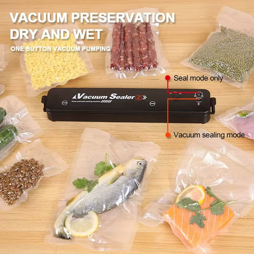New Electric Vacuum Sealer Home Food Packaging Machine 5mm Heating Width US EU UK AU Plug 110V 220V 240V Automatic Food Sealer