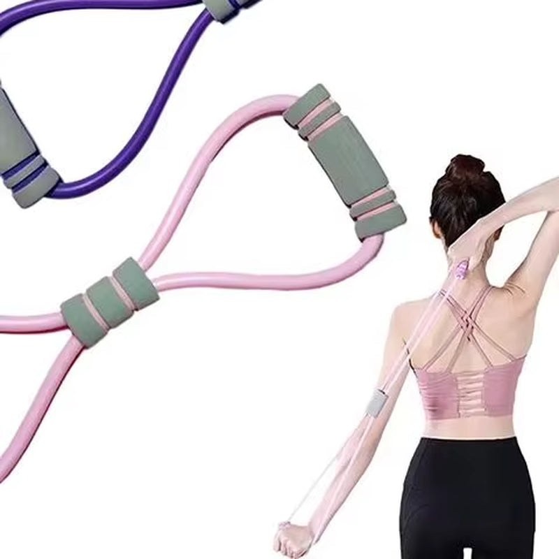 Saludea Figure 8 Resistance Band with Handles Arm Chest Expander Yoga Gym Fitness Pulling Rope Elastic 8 Word