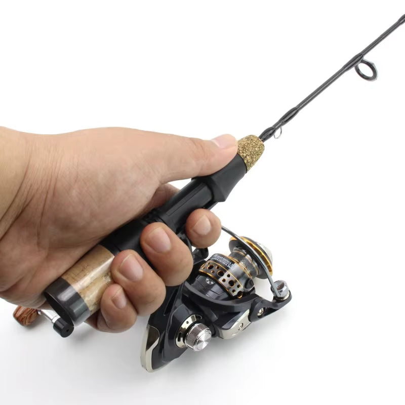 60cm 2 Tips Rod Reel Combos Winter Ice Fishing Rod Fishing Reel Set Pole Tackle Carbon Pole Ice Fishing Rod New