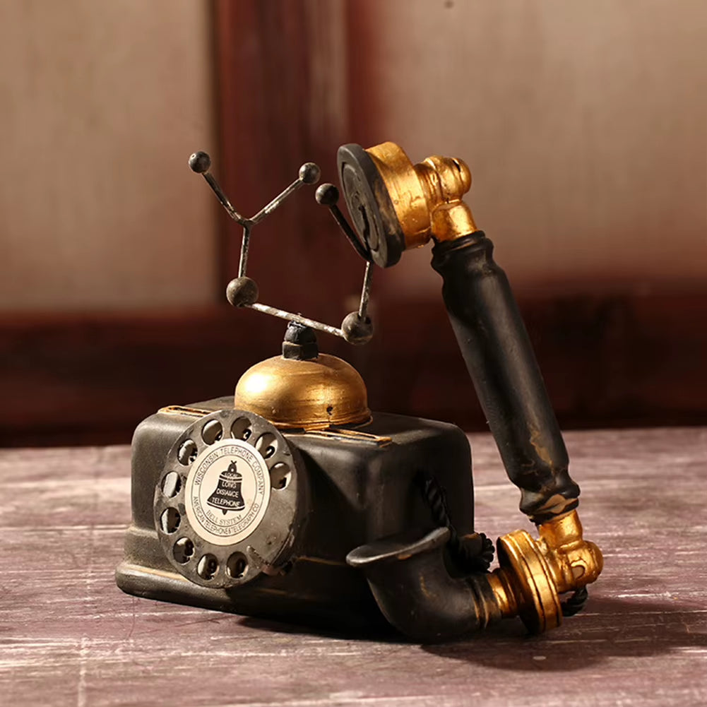 1/2PCS Vintage Creative Telephone Model Antique Ornament Craft Home Decoration Kid Gift Excellent Craftsmanship Well Durability