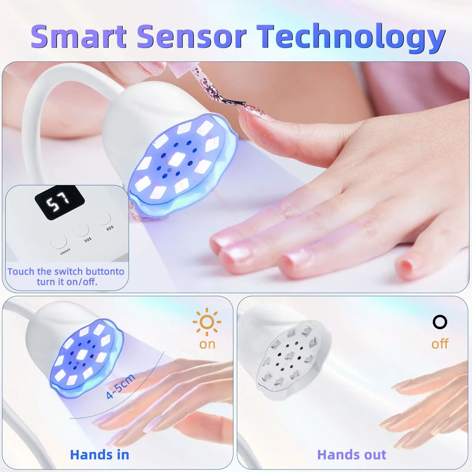 Portable UV Gel led nail lamp LED Nail art Lotus Light Quick-drying Timed USB No Blackening Hands Polish Uv Gel Curing lights