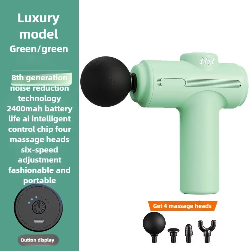 New 8Head Type-c Mini Massage Gun Fascia Machine Muscle Relaxation Vibrating Gun Rod Massage Fitness Tool Muscle Massager Gun