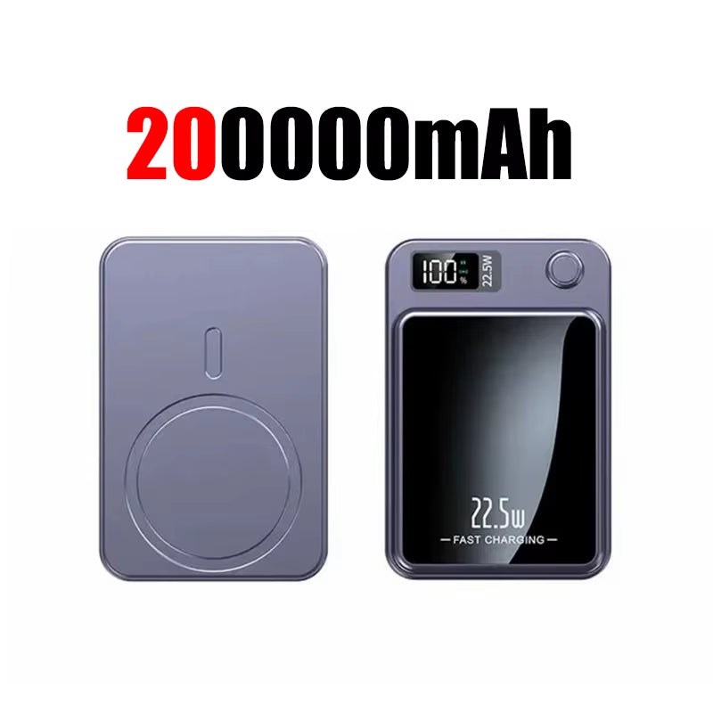 200000mAh Wireless Magnetic Power Bank 22.5W Fast Charging Portable External Battery PowerBank for iPhone Sumsang