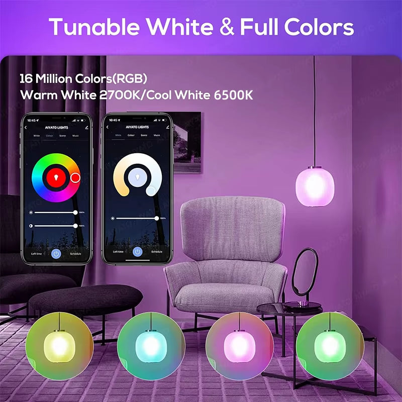 B22 Base UK TUYA Wifi Smart Bulb Bluetooth lamps Led RGB Smart Light 220V Alexa Google Assisatnt Voice Control Timing APP Group
