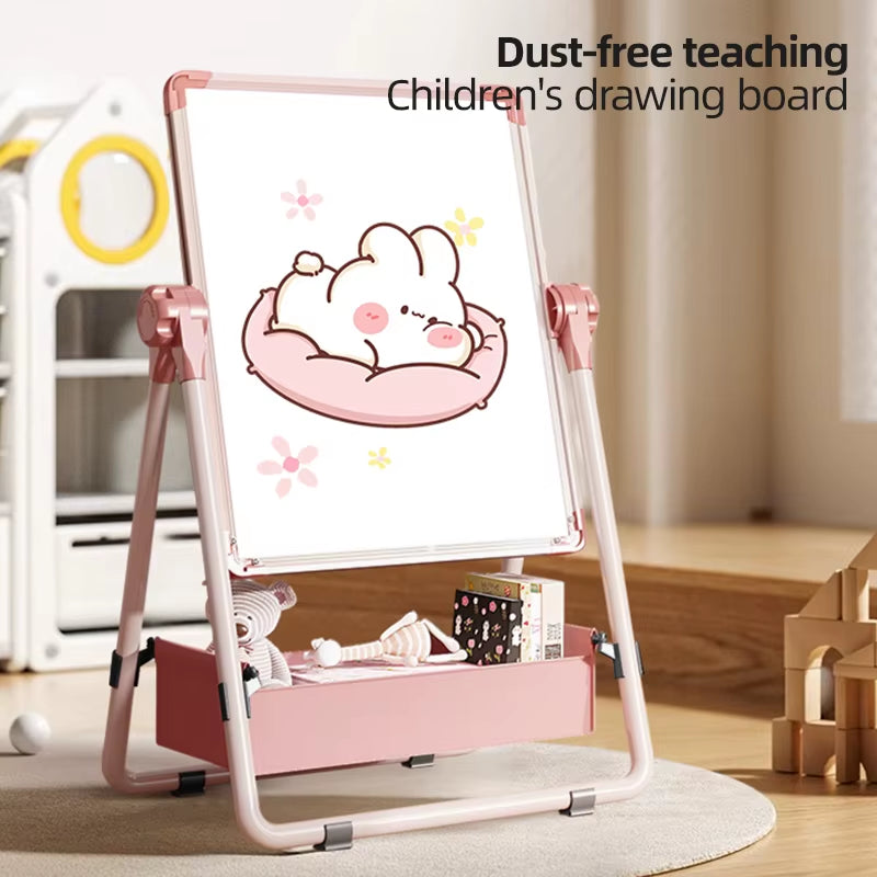 Foldable Easel Style Magnetic Whiteboard Portable Non-Powderly Small Blackboard Chiln's Drawing Board Space-Saving Gift for Kids