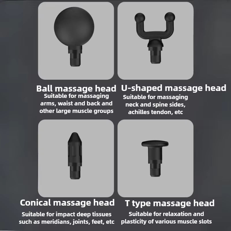 New 8Head Type-c Mini Massage Gun Fascia Machine Muscle Relaxation Vibrating Gun Rod Massage Fitness Tool Muscle Massager Gun