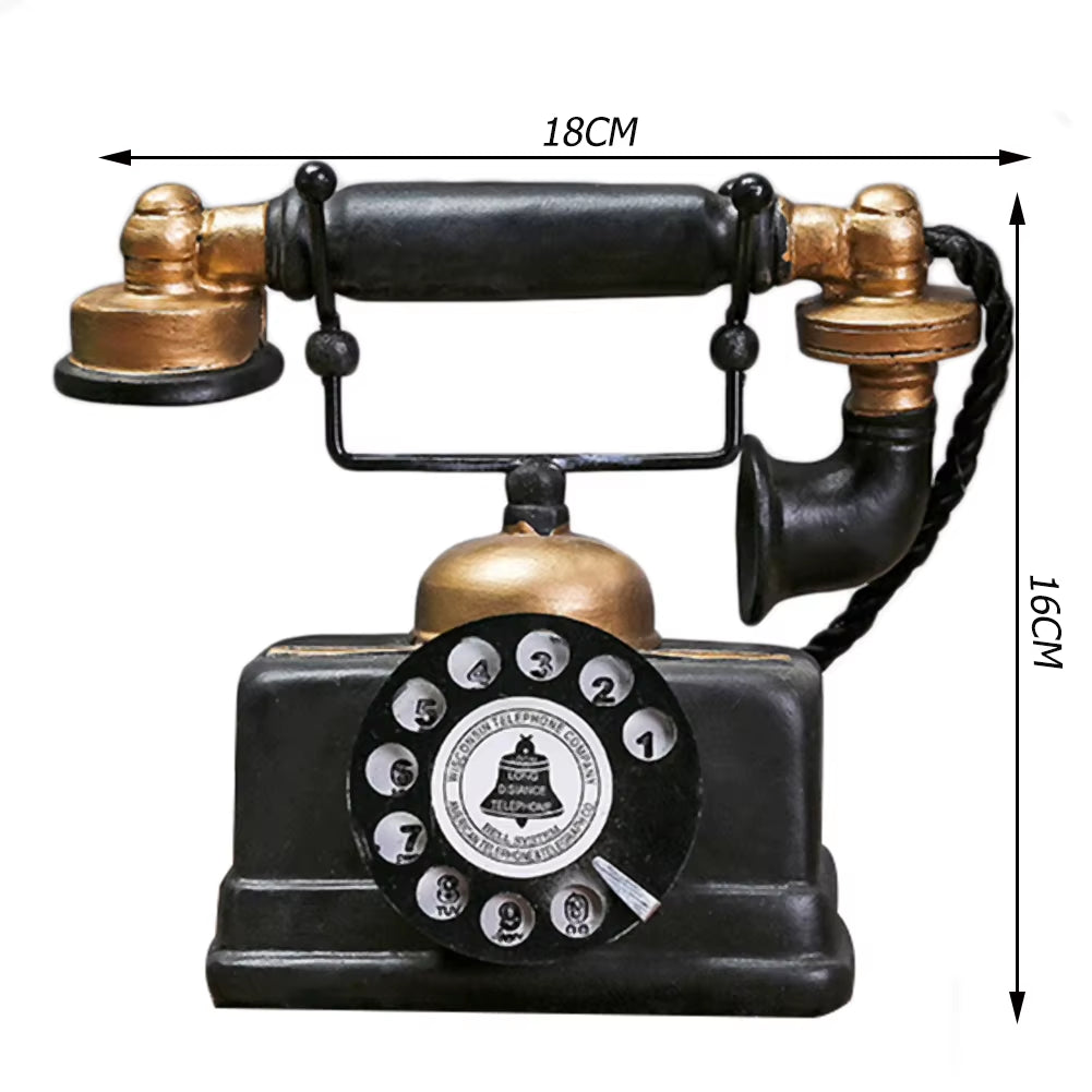 1/2PCS Vintage Creative Telephone Model Antique Ornament Craft Home Decoration Kid Gift Excellent Craftsmanship Well Durability