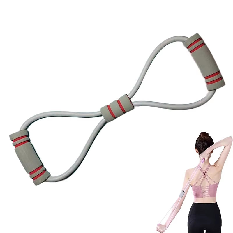 Saludea Figure 8 Resistance Band with Handles Arm Chest Expander Yoga Gym Fitness Pulling Rope Elastic 8 Word
