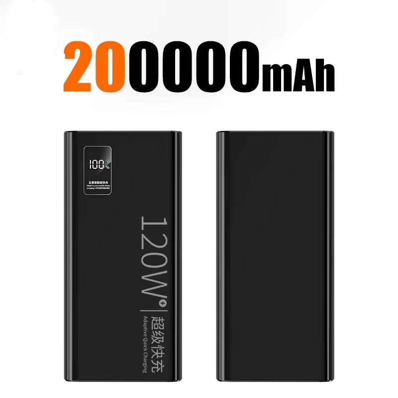 120W Super Fast Power Bank 20000mAh Charging Large Capacity Battery Charging Portable Powerbank For Samsung Huawei