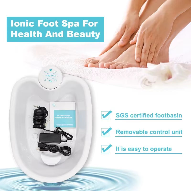 Detox Ion Electric Foot Spa Bath Massager Machine Foot Bath Cleaning Footspa Vibrating Whirlpool Care Arrays Aqua Health Therapy
