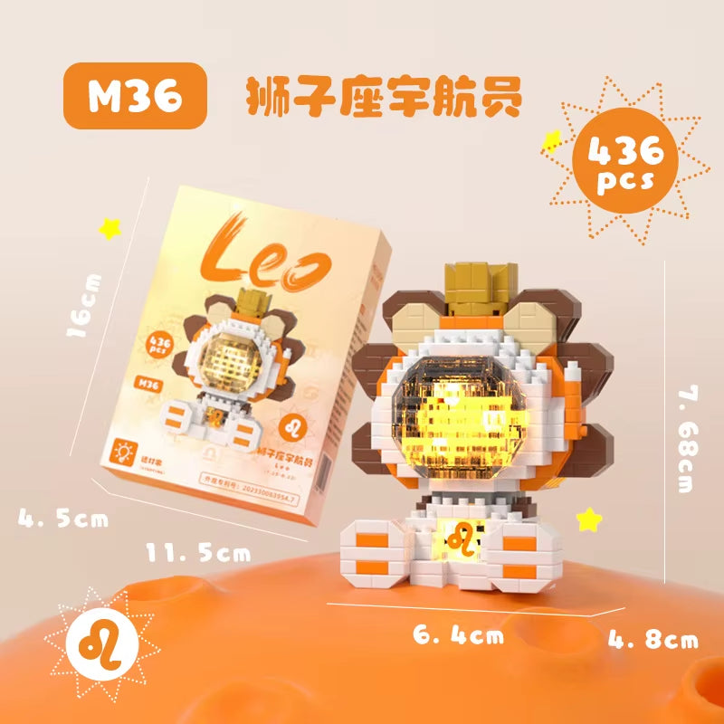 Cute Demon Twelve Constellations Astronaut Building Blocks Pisces Capricornus Model Sagittarius Mini Brick Libra Toys For Gift