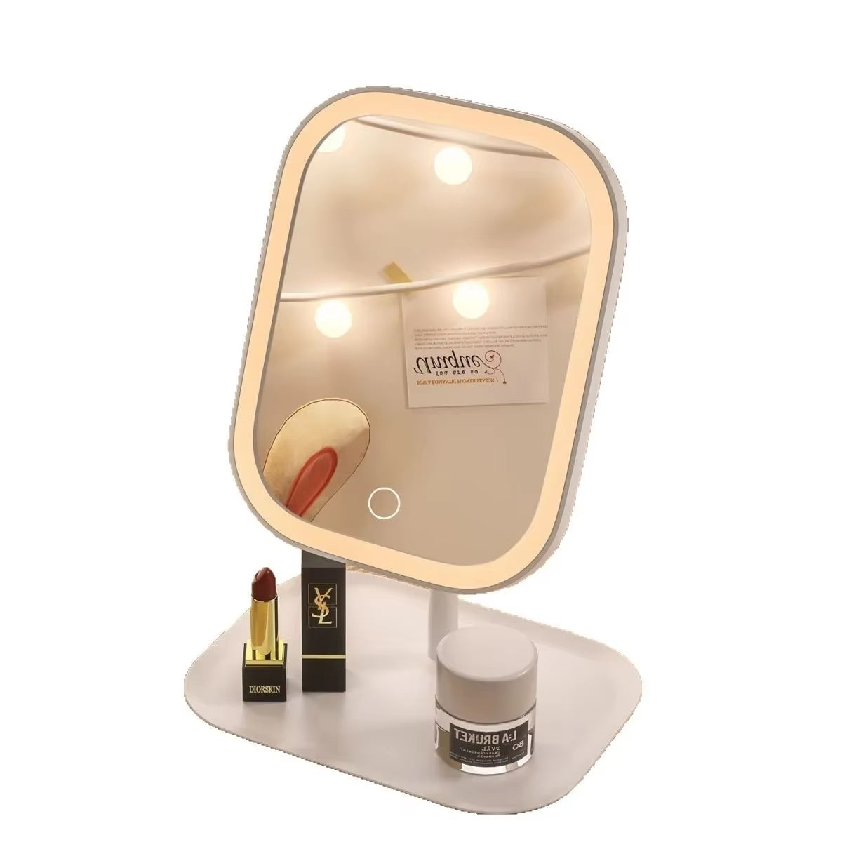 2025 Touch Control Makeup Mirror 3 Colors Dimmable Lights with Rechargeable LED Vanity Mirror for Home Travel Portable Cosmetic
