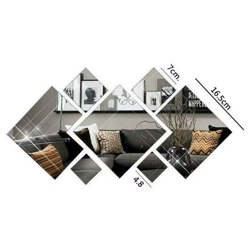 3D Acrylic Mirror Wall Sticker for Bedroom Living Room Corridor DIY Background Decor Hotel Entrance Home Decor