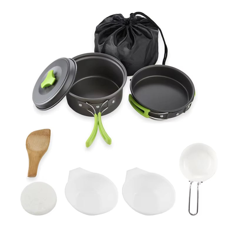 Camping Cookware Set Backpacker's Cooking Set: Portable, Durable Outdoor Cookware with Tableware and Handy Storage Bag